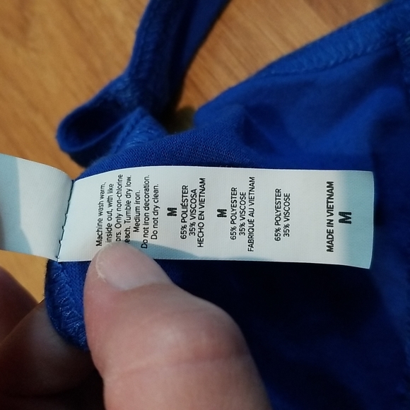 Bella + canvas blue tank top no pain no booty gains size medium - Picture 4 of 8